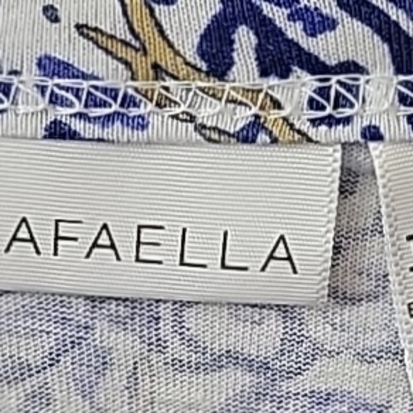 NWT Rafaella Size XL Paisley Women's Knit V-Neck Ruffled Short Sleeve Fashion To - Picture 3 of 7